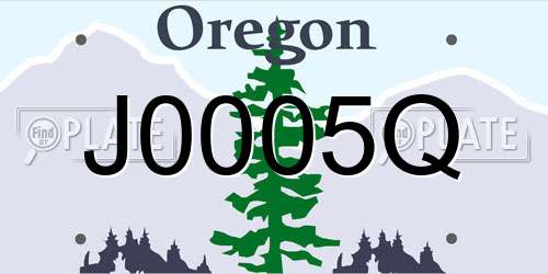 J0005Q Oregon License Plate