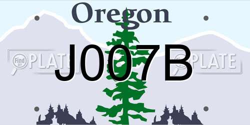 J007B Oregon License Plate