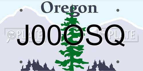 J00OSQ Oregon License Plate