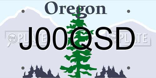 J00QSD Oregon License Plate