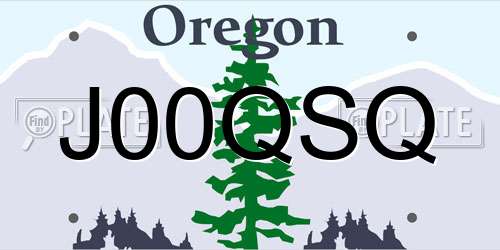J00QSQ Oregon License Plate