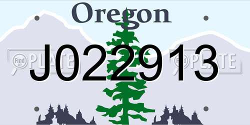 J022913 Oregon License Plate