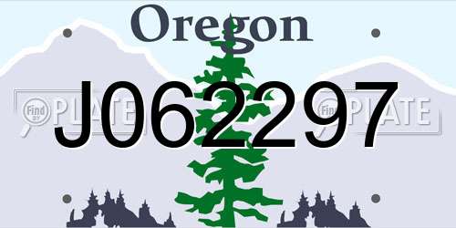 J062297 Oregon License Plate