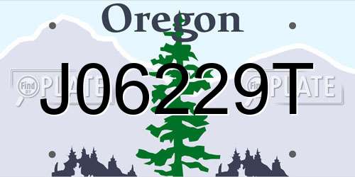 J06229T Oregon License Plate