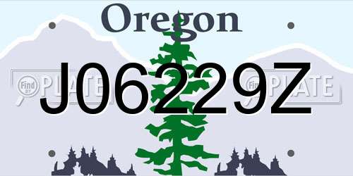 J06229Z Oregon License Plate