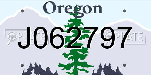 J062797 Oregon License Plate