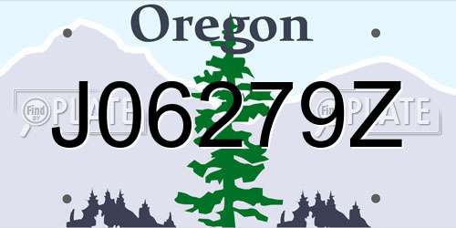 J06279Z Oregon License Plate