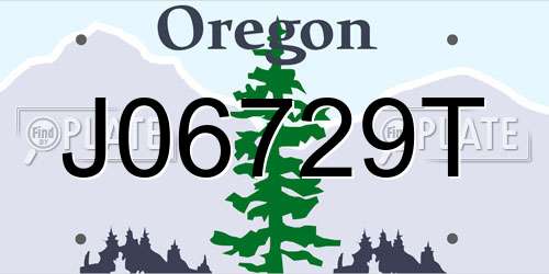 J06729T Oregon License Plate