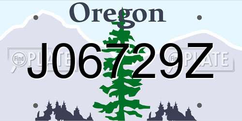 J06729Z Oregon License Plate