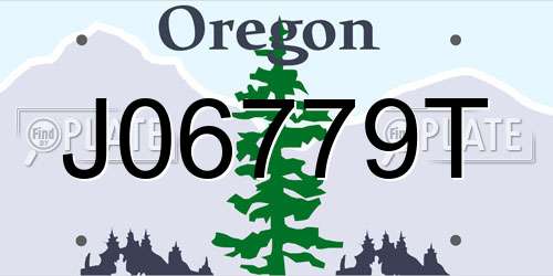 J06779T Oregon License Plate