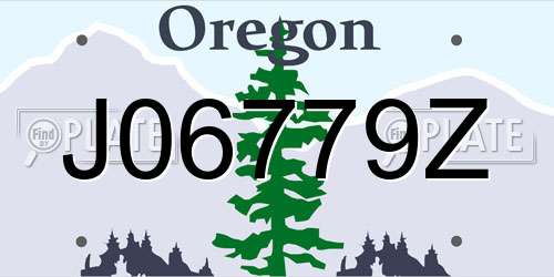 J06779Z Oregon License Plate