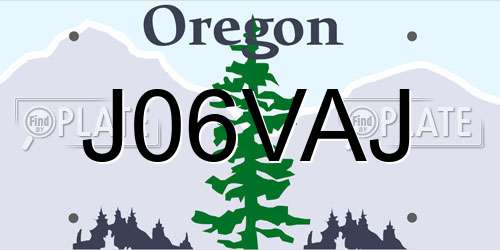 J06VAJ Oregon License Plate