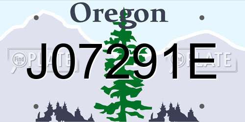 J07291E Oregon License Plate