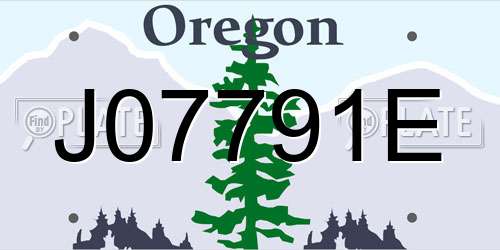 J07791E Oregon License Plate