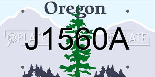 J1560A Oregon License Plate