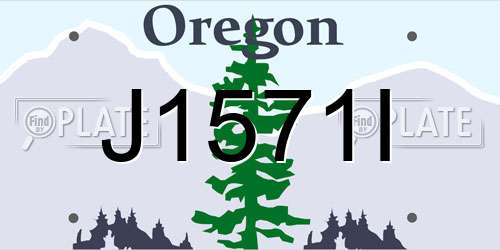 J1571I Oregon License Plate