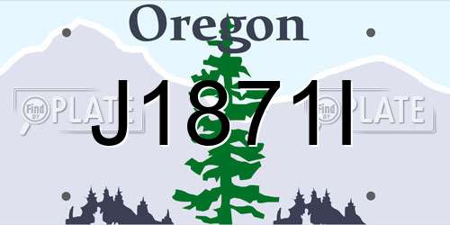 J1871I Oregon License Plate