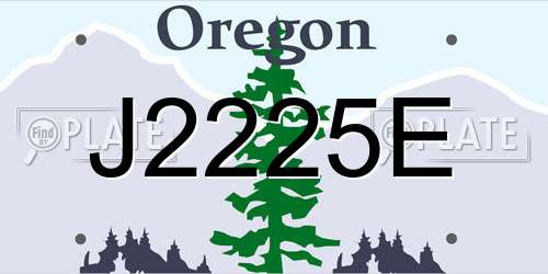 J2225E Oregon License Plate