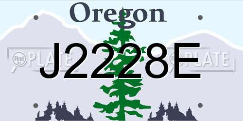 J2228E Oregon License Plate