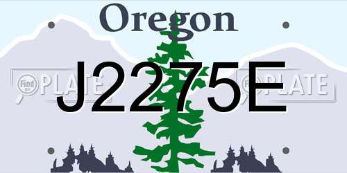 J2275E Oregon License Plate