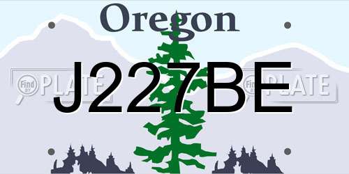J227BE Oregon License Plate