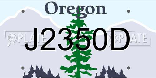 J2350D Oregon License Plate
