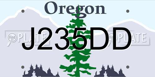 J235DD Oregon License Plate