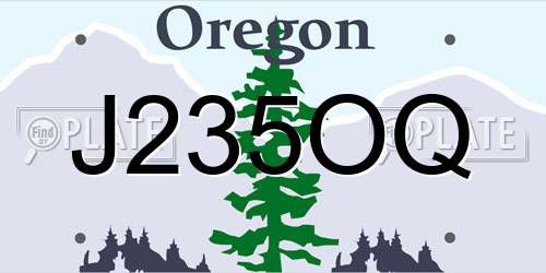 J235OQ Oregon License Plate