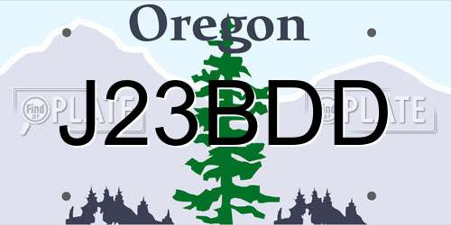 J23BDD Oregon License Plate