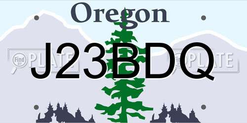 J23BDQ Oregon License Plate