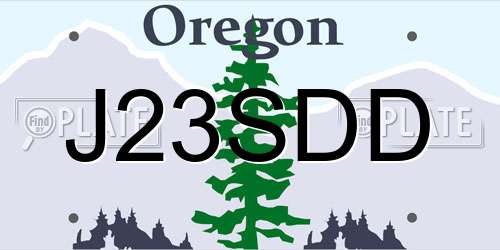 J23SDD Oregon License Plate