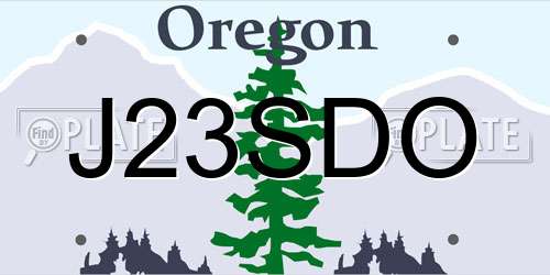 J23SDO Oregon License Plate