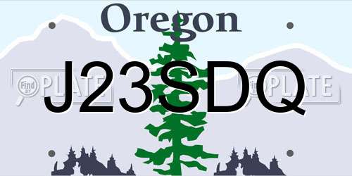 J23SDQ Oregon License Plate
