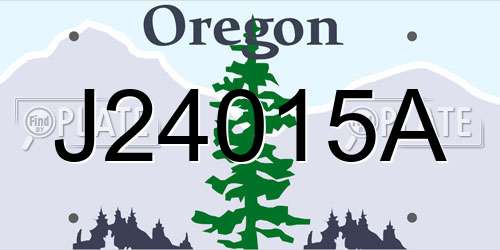 J24015A Oregon License Plate