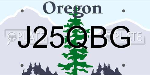 J25QBG Oregon License Plate
