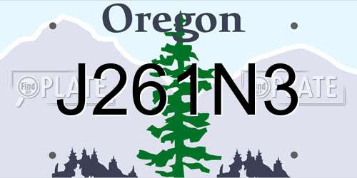 J261N3 Oregon License Plate
