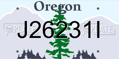 J26231I Oregon License Plate