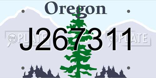 J267311 Oregon License Plate