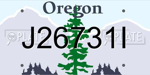 J26731I Oregon License Plate