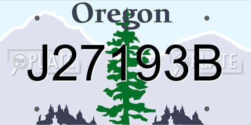 J27193B Oregon License Plate
