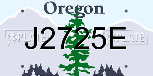 J2725E Oregon License Plate