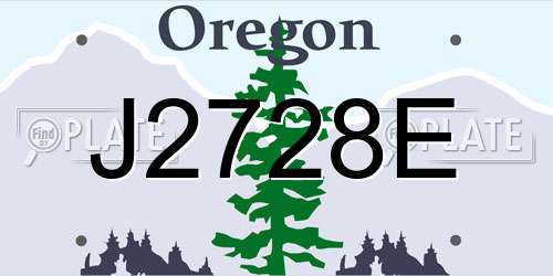J2728E Oregon License Plate