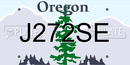 J272SE Oregon License Plate
