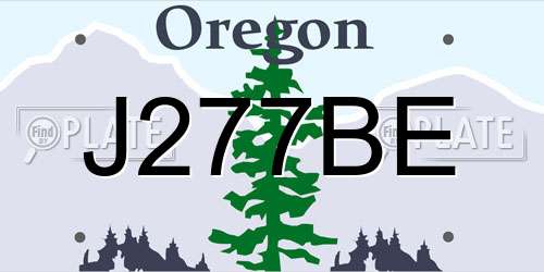 J277BE Oregon License Plate