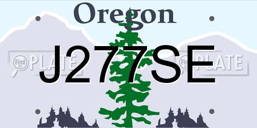 J277SE Oregon License Plate