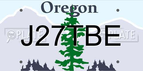J27TBE Oregon License Plate