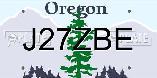J27ZBE Oregon License Plate
