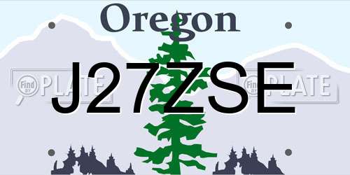 J27ZSE Oregon License Plate