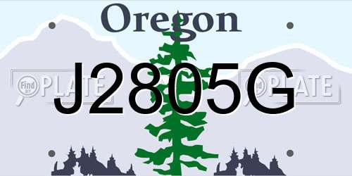 J2805G Oregon License Plate