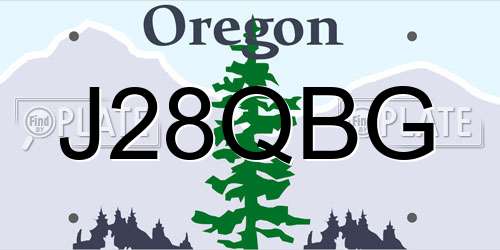 J28QBG Oregon License Plate